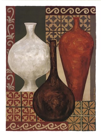Framed Vessels  Tiles II Print