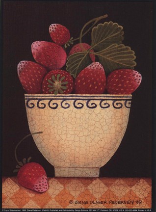 Framed Cup O&#39;Strawberries Print