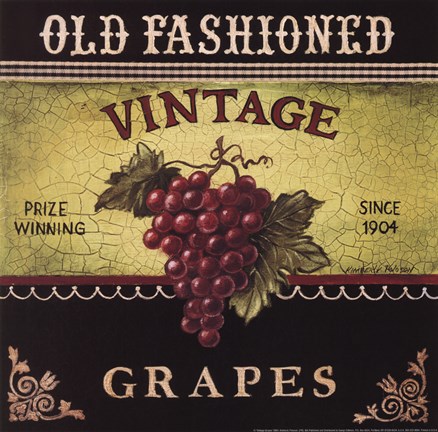 Framed Vintage Grapes Print
