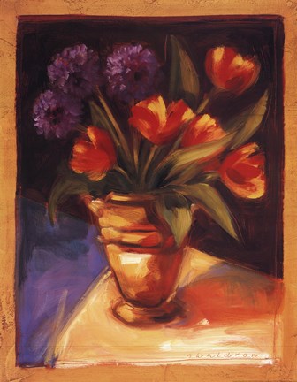 Framed Tulip  Dahlia Print