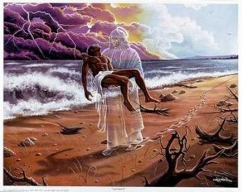 Framed Footprints Print