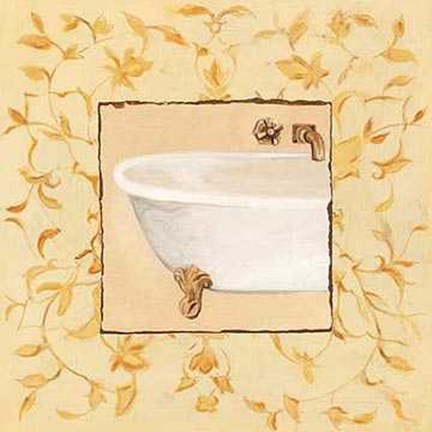 Framed Lambda-Type Ocher Golden Bath Print