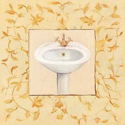 Framed Lambda-Type Ocher Golden Washbasin Print