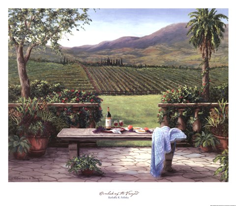 Framed Overlooking the Vineyard Print