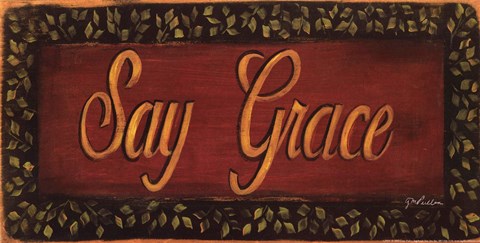 Framed Say Grace Print