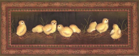 Framed 8 Chicks Print