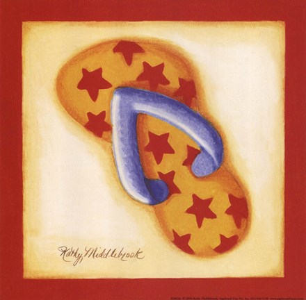 Framed Red Flip Flop I Print