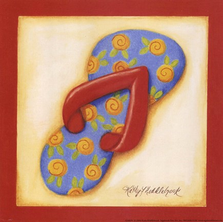 Framed Red Flip Flop IV Print