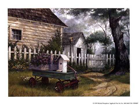 Framed Antique Wagon Print