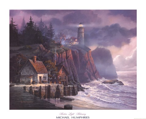 Framed Harbor Light Hideaway Print