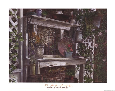 Framed Take Me Home Country Rose Print