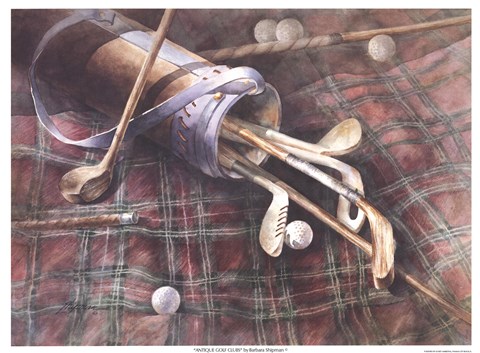 Framed Antique Golf Clubs Print