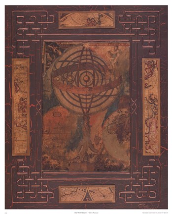 Framed Old World Spheres I Print