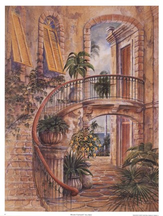 Framed Havana Courtyard I Print