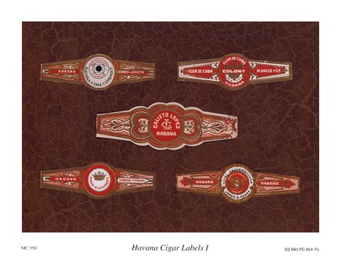 Framed Havana Cigar Labels I Print