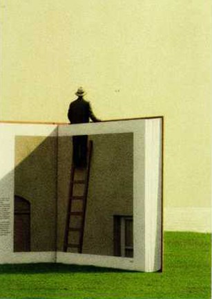 Framed Man on Ladder Print