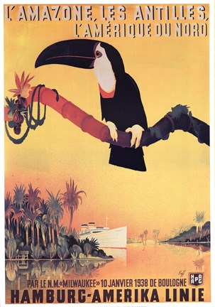 Framed L&#39;Amazone les Antilles Print