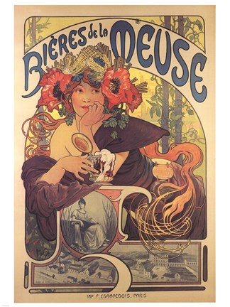 Framed Bieres de la Meuse Print