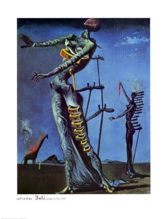 Framed Burning Giraffe, c.1937 Print