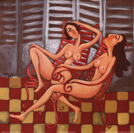 Framed Bronzette Entre Copines Print