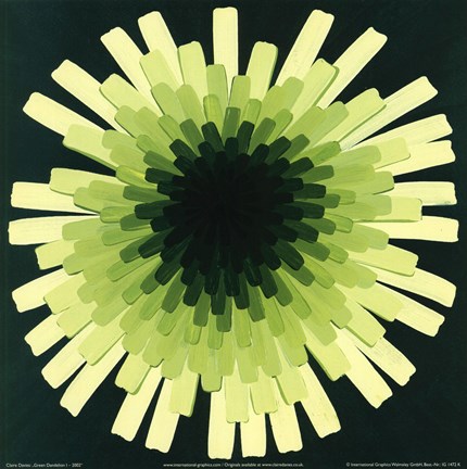 Framed Green Dandelion I - 2002 Print