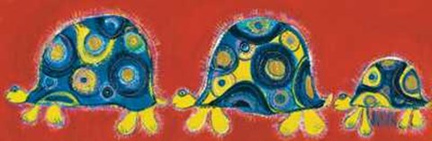 Framed La Famille Tortue Print