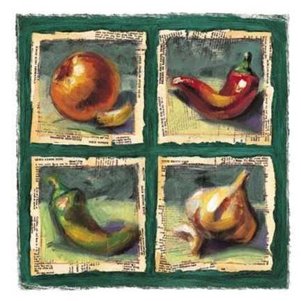 Framed Vegatable Quad Print