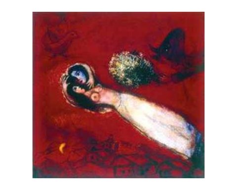 Framed Lovers in the Red Sky Print