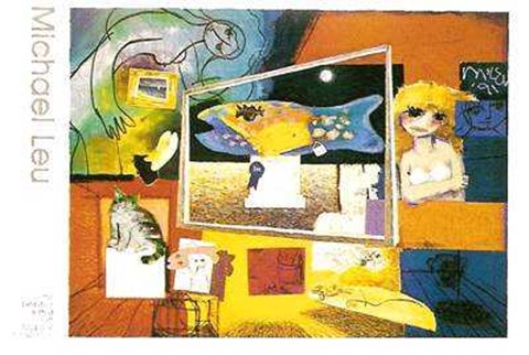 Framed Exhibition with a Fish Sculpture Print