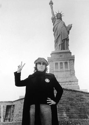 Framed John Lennon Statue of Liberty Print