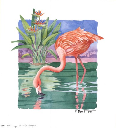 Framed Flamingo Paradise Repose Print