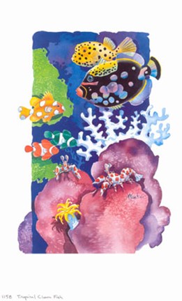 Framed Tropical Clowns Print