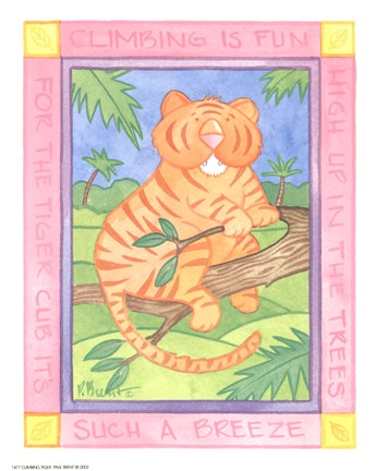 Framed Climbing Tiger Print