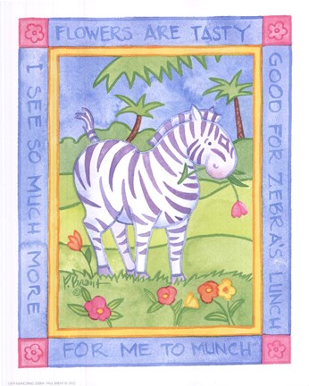 Framed Munching Zebra Print