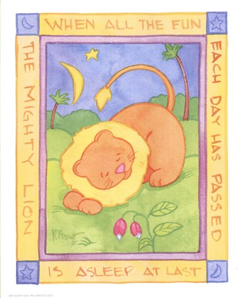 Framed Sleepy Lion Print
