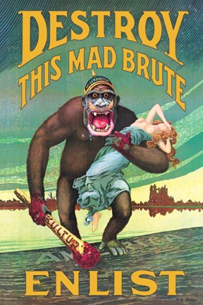 Framed Destroy this Mad Brute - Enlist Print