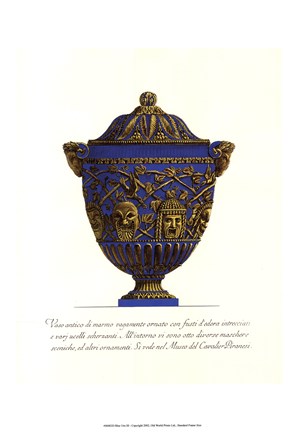 Framed Blue Urn III Print