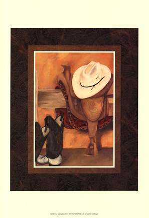 Framed Hat and Saddle (HI) Print