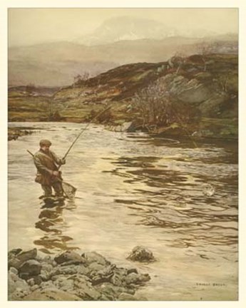 Framed Trout Fishing Print