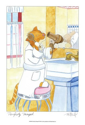 Framed Purrfectly Primped Print