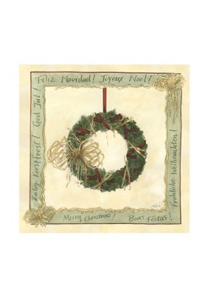 Framed Raffia Wreath II Print