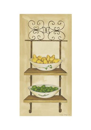 Framed Fruit with Wrought Iron II Print