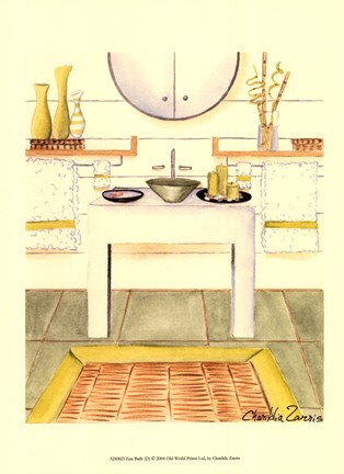 Framed Zen Bath (D) Print