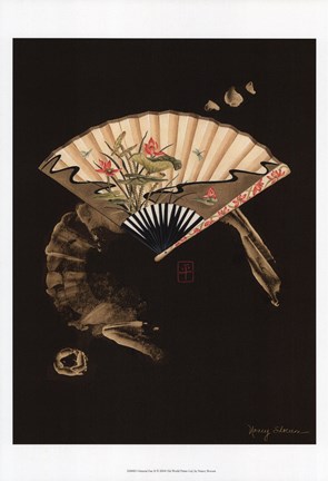 Framed Oriental Fan II Print