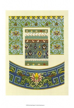Framed Blue Oriental Designs IV Print