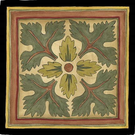 Framed Arts and Crafts Leaves III (HI) Print