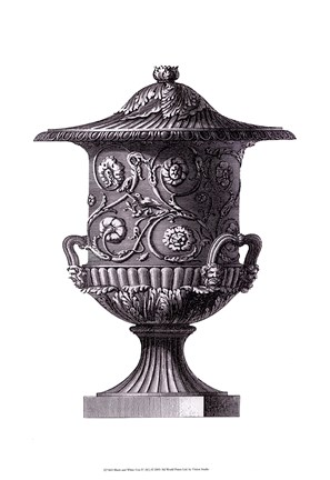 Framed Black &amp; White Urn IV (SC) Print