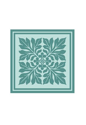 Framed Tonal Woodblock in Blue II Print