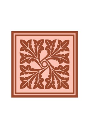 Framed Tonal Woodblock in Coral III Print