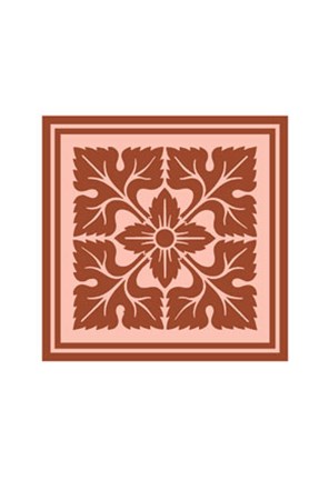 Framed Tonal Woodblock in Coral IV Print